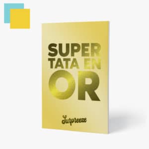 Carte pour une super tata en or.