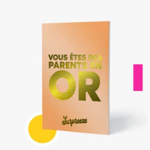 Carte pour parents en Or.